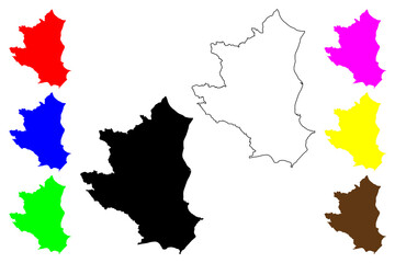 Crotone province (Italy, Italian Republic, Calabria region) map vector illustration, scribble sketch Province of Crotone map