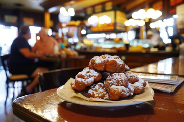 Delicious Beignets in Café Scene, Culinary World Tour, Food and Street Food