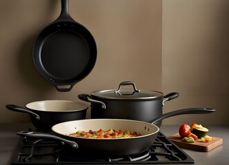 calphalon non stick ceramic coated cast iron non stick cookware set