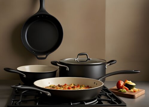 calphalon non stick ceramic coated cast iron non stick cookware set