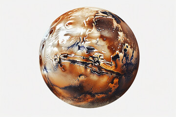 Mars Surface Study on white background.