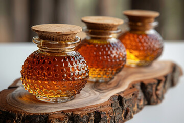 Pure honey in bottle