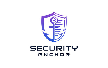 ancor security technology logo design
