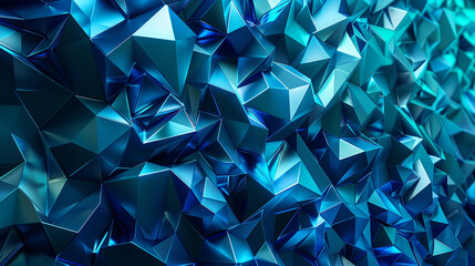 Blue Geometric Art in Vivid Cyan and Midnight