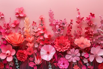 A beautiful and vibrant image of a variety of pink flowers. The perfect backdrop for any special occasion.
