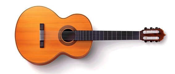 Guitar, classic guitar isolated on white background