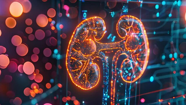 3D illustration of human kidneys