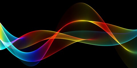 Data transfer technology concept wallpaper texture background banner panorama illustration - Abstract futuristic with gold blue pink glowing neon moving high speed wave lines