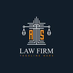 AS modern law firm justice logo design vector graphic template.