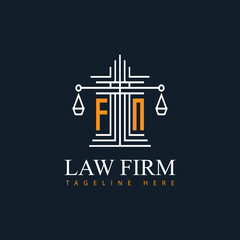 FN modern law firm justice logo design vector graphic template.