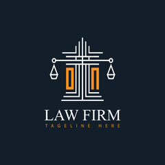 ON modern law firm justice logo design vector graphic template.