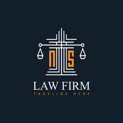 NS modern law firm justice logo design vector graphic template.