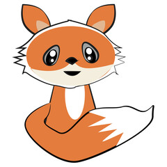 Cute Cartoon Fox Vector Illustration