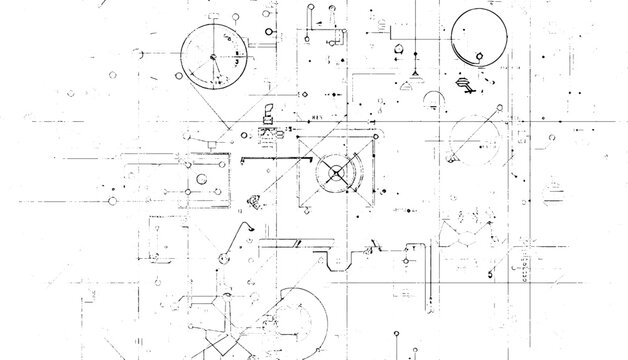 Building architecture construction sketch diagram on isolated background. 