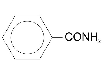 Chemistry illustration of Benzamide compound in organic chemistry - 798628654