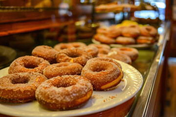 Delectable Apple Cider Doughnuts Display, Culinary World Tour, Food and Street Food