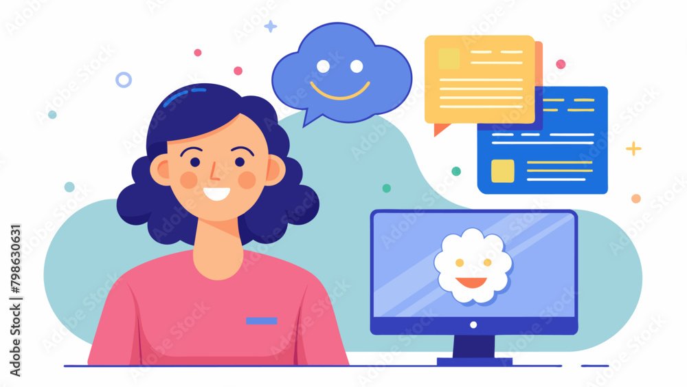 Poster a woman with paralysis smiles as she types out an email her thoughts being translated into text on t