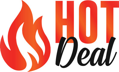 Hot Deal E-commerce Sales Logo Discount Offer Tags & Design Template Vector Illustration