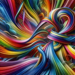 Vibrant Abstract Rainbow Ribbon Colorful Artistry & Modern Décor