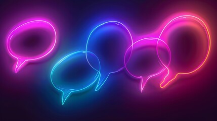 Vivid Neon Glow Speech Bubbles for Youthful Event Promotion