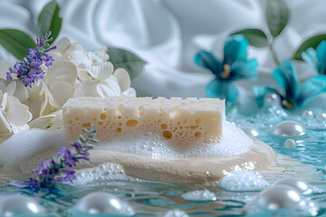 beauty treatment items for spa procedures on white wooden table. massage stones, essential oils and sea salt. copy space