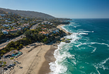Aerial View of Laguna Beach, California with Vibrant Coastline