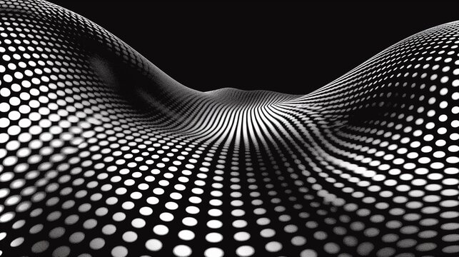 Abstract halftone in black and white with a perspective background