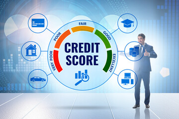 Credit score concept with businessman