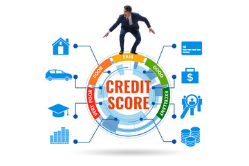 Credit score concept with businessman