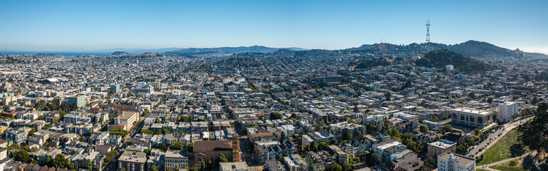 Sweeping Aerial View of San Francisco Skyline and Bay Area