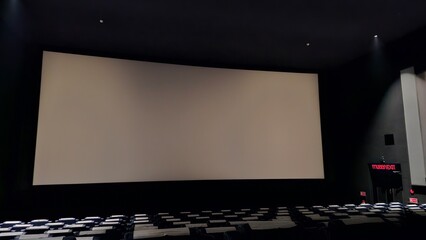 Cinema or theater auditorium with screen and seats, cinema with nobody, movie,