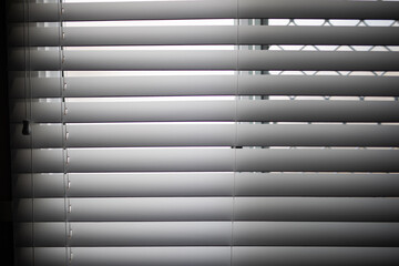 View of timber blinds hanging