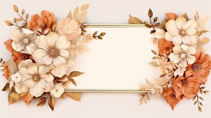 Obraz na płótnie Canvas Elegant Floral Announcement Frame for Celebratory Events and Home Decor