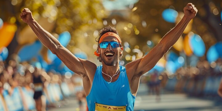  Athlete reaching the finish line 