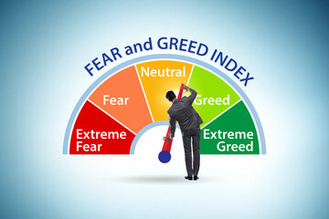 Fear and greed investor behaviour concept