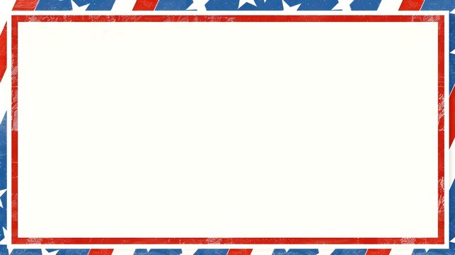 Minimalist Patriotic Border for 4th of July and Messages