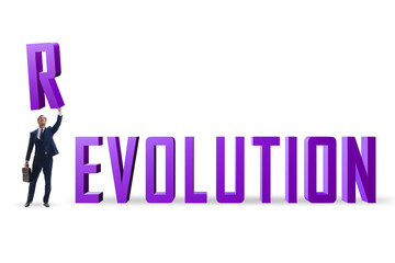 Evolution turning into revolution concept