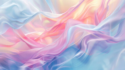 Fototapeta premium Soothing pastel waves pink, blue , purple flow across the digital canvas, ideal for calm tech aesthetics