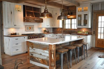Rustic Kitchen Decor: White and Brown Furniture Decoration Ideas