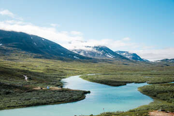 a scenary of Kungleden trail in Abisko National Park, Sweden