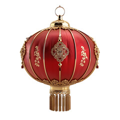 3d chinese new year lantern on isolated transparent background