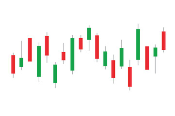 Stock market bar graph, candlestick chart, finance trade data, vector illustration.
