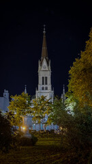 church at night