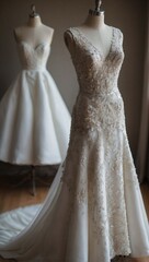 Minimalist Modernity: Sleeveless Bridal Gown on a Mannequin