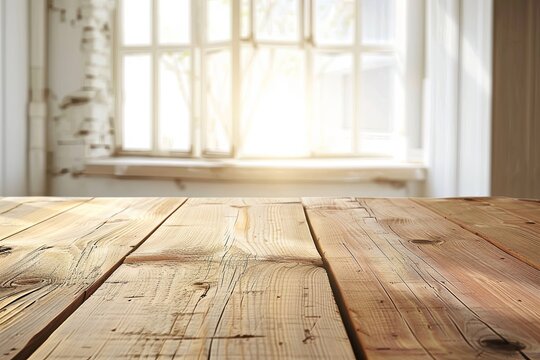 Wood Elegant Tabletop: Rustic Product on Kitchen Backdrop