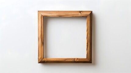 Elegant Wooden Frame Isolated on Pristine White Background