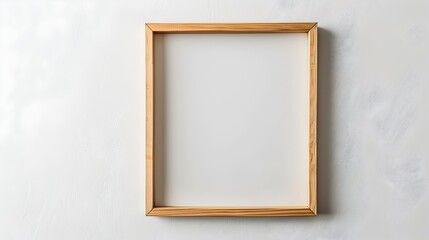 Minimalist Wooden Frame Elegantly Isolated on White Background,Exuding Modern Simplistic Design