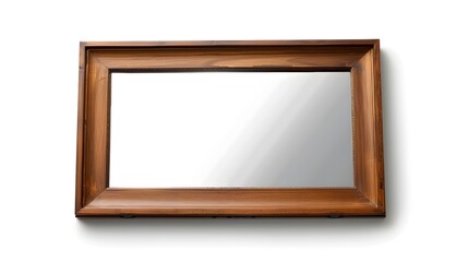 Sophisticated Wooden Frame Reflecting Soft Lighting in Minimalist Setting - obrazy, fototapety, plakaty
