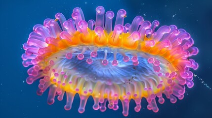   A close-up of a jellyfish under a microscope