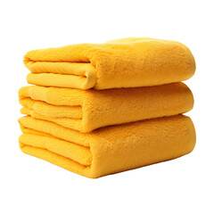 Stack of towels isolated on transparent or white background, png